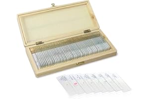 Labvida 50PCS Prepared Microscope Slides, Microbiology Specimen Slides for Kids, Adults LVQ091