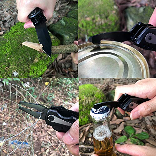 INONE 15-in-1 Multitool Repair tool Pocket Knife Utility Knife with Blades, Saw, Pliers, 9 Screwdriver Bits, Bottle/Can Opener Multi Tool for Outdoor, Car set, Home, Camping, Hiking, Fishing, Hunting - Thumbnail 5