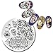 NICOLE DIARY 1Pc Stamping Plate Skull Rose Pattern 2.2inch Round Nail Art Image Plate