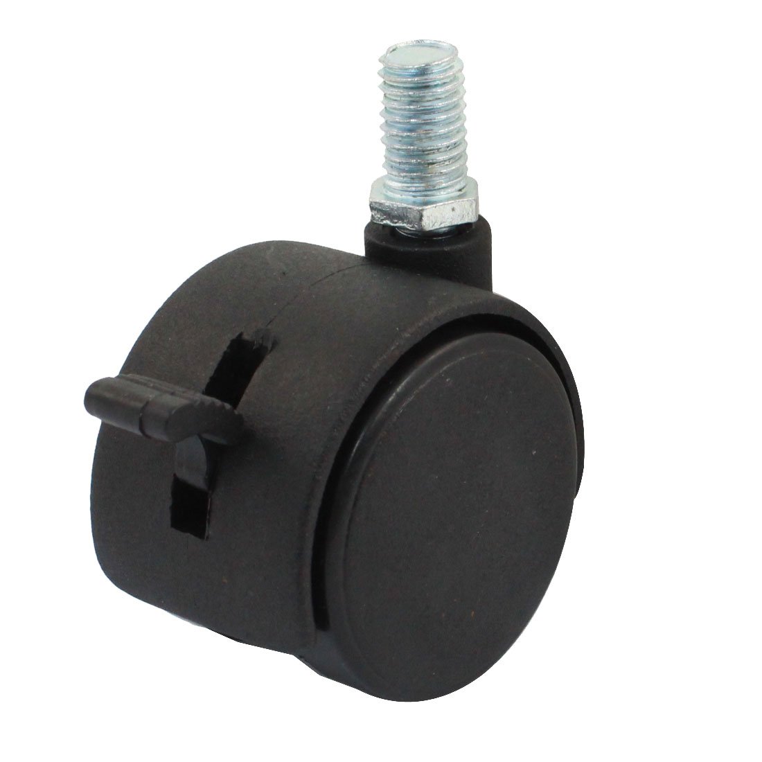 Sourcingmap 10mm Thread Connector 1.5-inch Twin Wheel Swivel Brake Caster Black