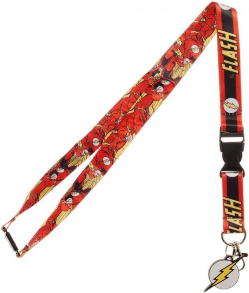 DC Comics The Flash Character LANYARD ID Holder Keychain w/ Logo Charm