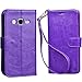 Grand Prime Case, Arae Samsung Galaxy Grand Prime wallet case,[Wrist Strap] Flip Folio [Kickstand Feature] PU leather wallet case with ID&Credit Card Pockets For Samsung Galaxy Grand Prime (Purple)