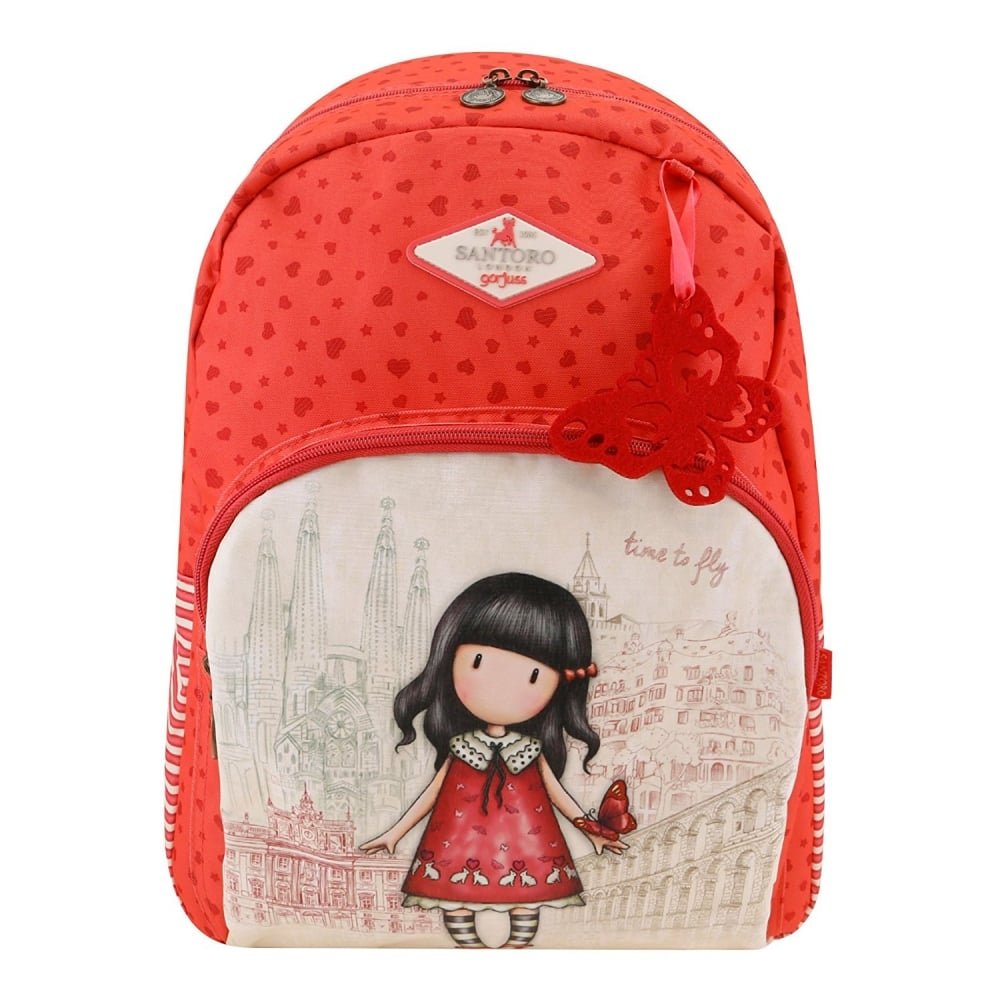 Gorjuss Cityscape - Double Zip Rucksack - Time To Fly