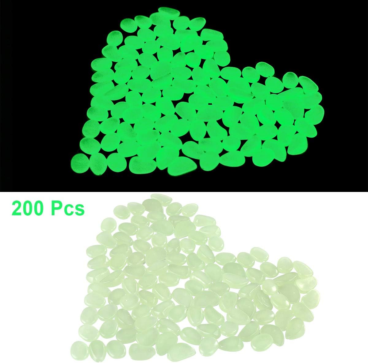 Yuniroom Glow Pebbles Stones Garden Rocks - 200 PCS Decorative Gravel Stone Glowing for Backyard or Indoor Decor Garden Aquariums Flower Bed : Garden & Outdoor