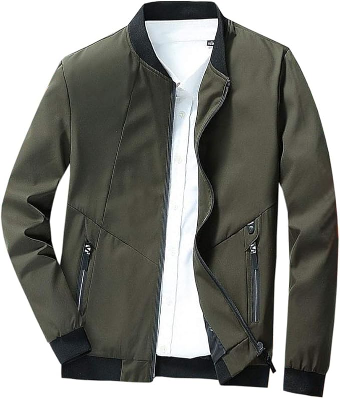 Amazon メンズ ジャケット 春秋冬 長袖 ジャンパー スリムフィット ブルゾン カジュアル アウター おしゃれ コート ジャケット 通販
