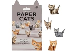 Xugoox DIY Paper Cats Origami Kit, 50 Sheets Folding Paper for 3D Cat, Dog Models, Creative Desk Decor & Relaxing Craft Activ