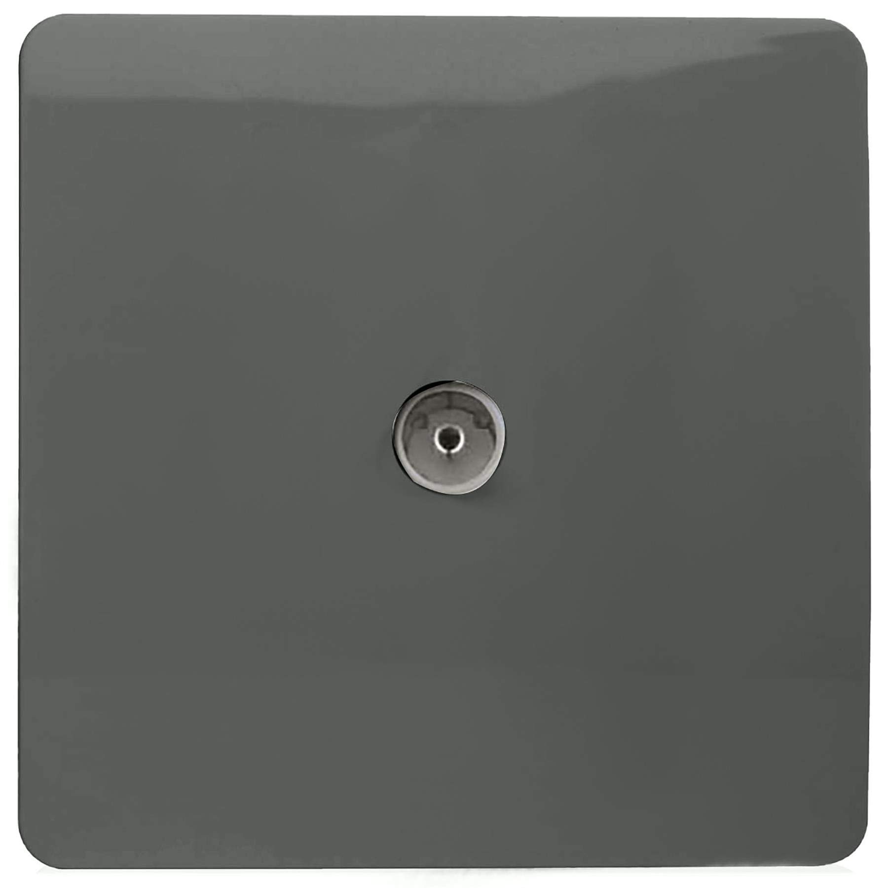Trendi Artistic Modern Glossy Tactile TV Socket Charcoal