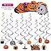 Halloween Decorations Indoor Hanging Swirls for Haunted House Decor Ceiling Swirl Decoration Included Bats, Spider, Ghost, Pumpkin, 3D Chandelier (30 Piece)