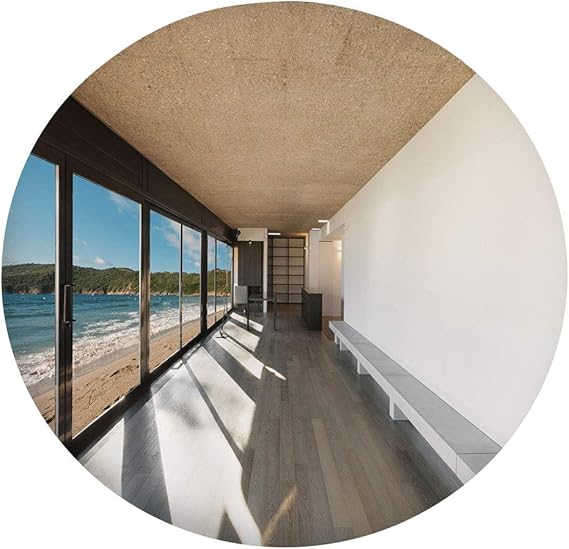 Mantel resistente a las manchas, diseño de casa costera con olas del