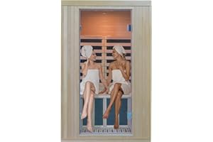 Kang Share Home Infrared Sauna 2 Person Sauna Wooden Canadian Hemlock 1650W Low Emf Graphene Carbon Plate Heater Indoor Saunas Spa 41.7 * 32 * 66 inches