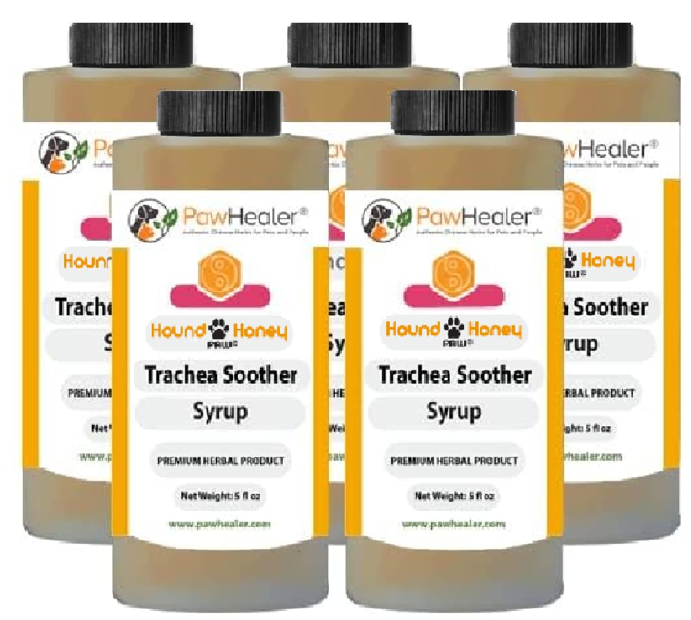 PawHealer® Hound Honey: Trachea Soother Syrup - 150 ml (5 fl oz) - Natural Herbal Remedy for Symptoms of Collapsed Trachea - Tastes Good - Easy to Administer……