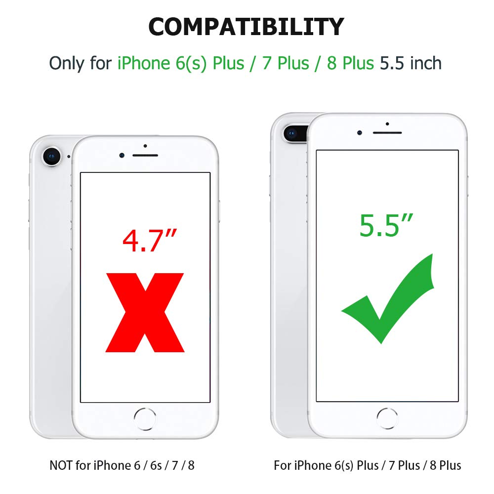 SEYMAC iPhone 8 Plus Case, Clear Shock Absorption Dual Layer Hybrid Protection Anti Scratch Easy Grip Case [Support Wireless Charging] for 5.5\