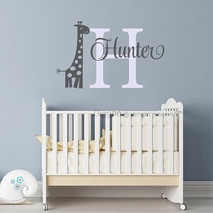 Amazon Com Giraffe Name Wall Decal Safari Vinyl Decals Baby Boy