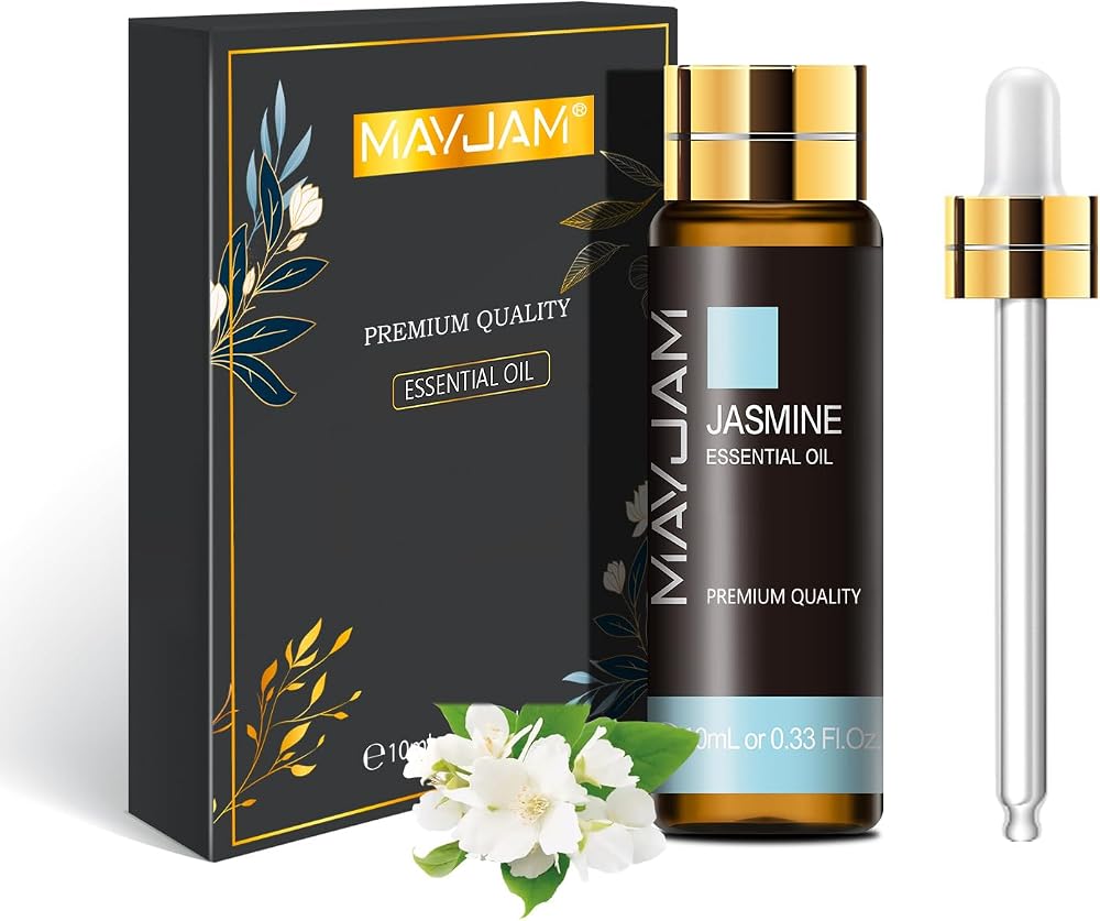 MAYJAM Jasmine Essential Oil 10ML Pure Undiluted with Glass Dropper