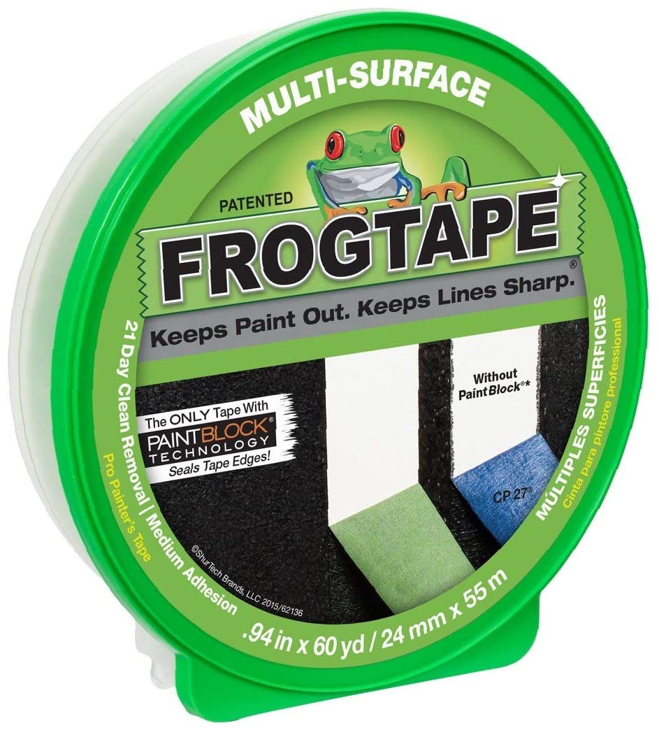 FROGTAPE 1358463 Multi-Surface Painter's Tape with PAINTBLOCK, Medium Adhesion, 0.94" Wide x 60 Yards Long, Green - New