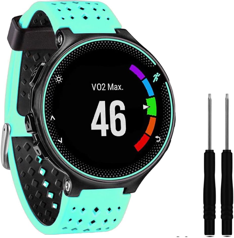 Cyeeson Garmin Forerunner 220/230/235/630/620/735XT Watchband, Replacement Soft Silicone Wrist Strap Watch Band for Garmin Forerunner 220/230/235/630/620/735XT GPS Running Watch