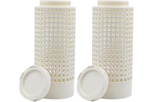 OKQX 2 Pack In Ground Worm Composter – 10.2"x4.3" White PVC Compost Bin with Vent Holes for Outdoor Vermicomposting, Worm Farm Starter Kit & Organic Gardening