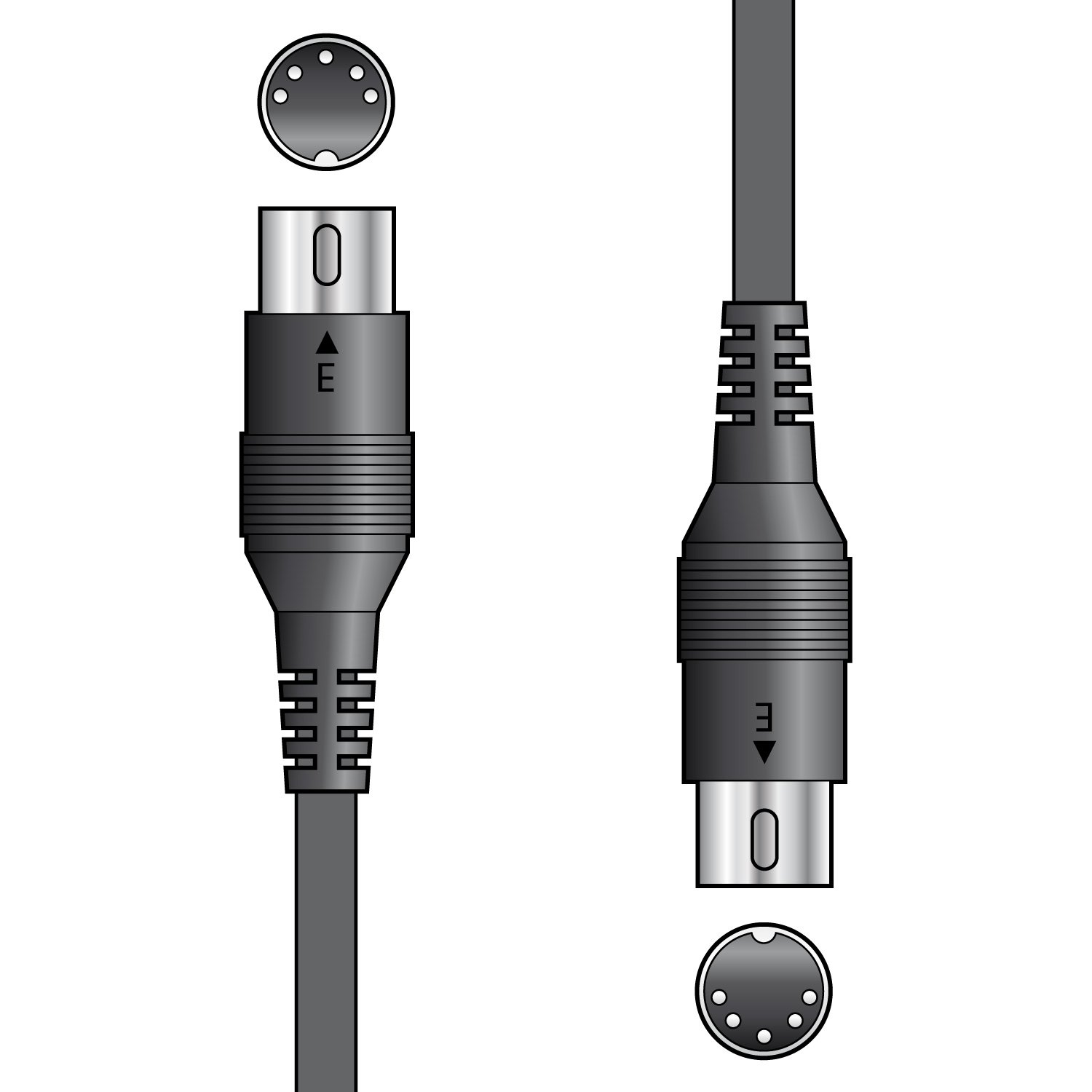 Citronic 1.5 Metre MIDI Lead with 180° 5-Pin DIN Plugs – Premium Quality Flexible Cable, Low Loss Conductors, Global Shielding for Superior Data Transmission