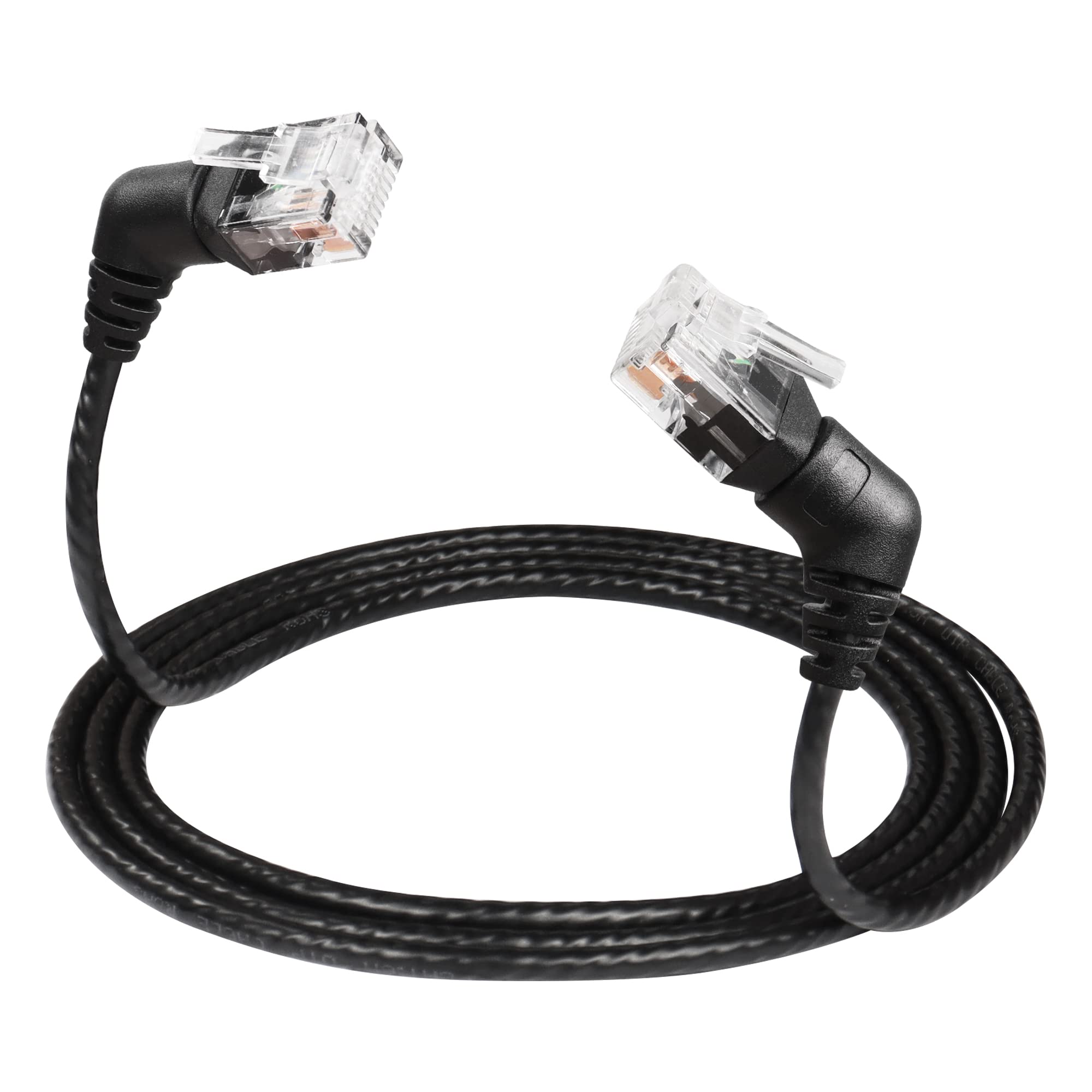 SinLoon Cat6a Ethernet Cable 360°Right Angle to Right Angle High-Speed 10Gbps LAN Cable for Router, Modem, PC, Switches, Hub, Laptop (1M)