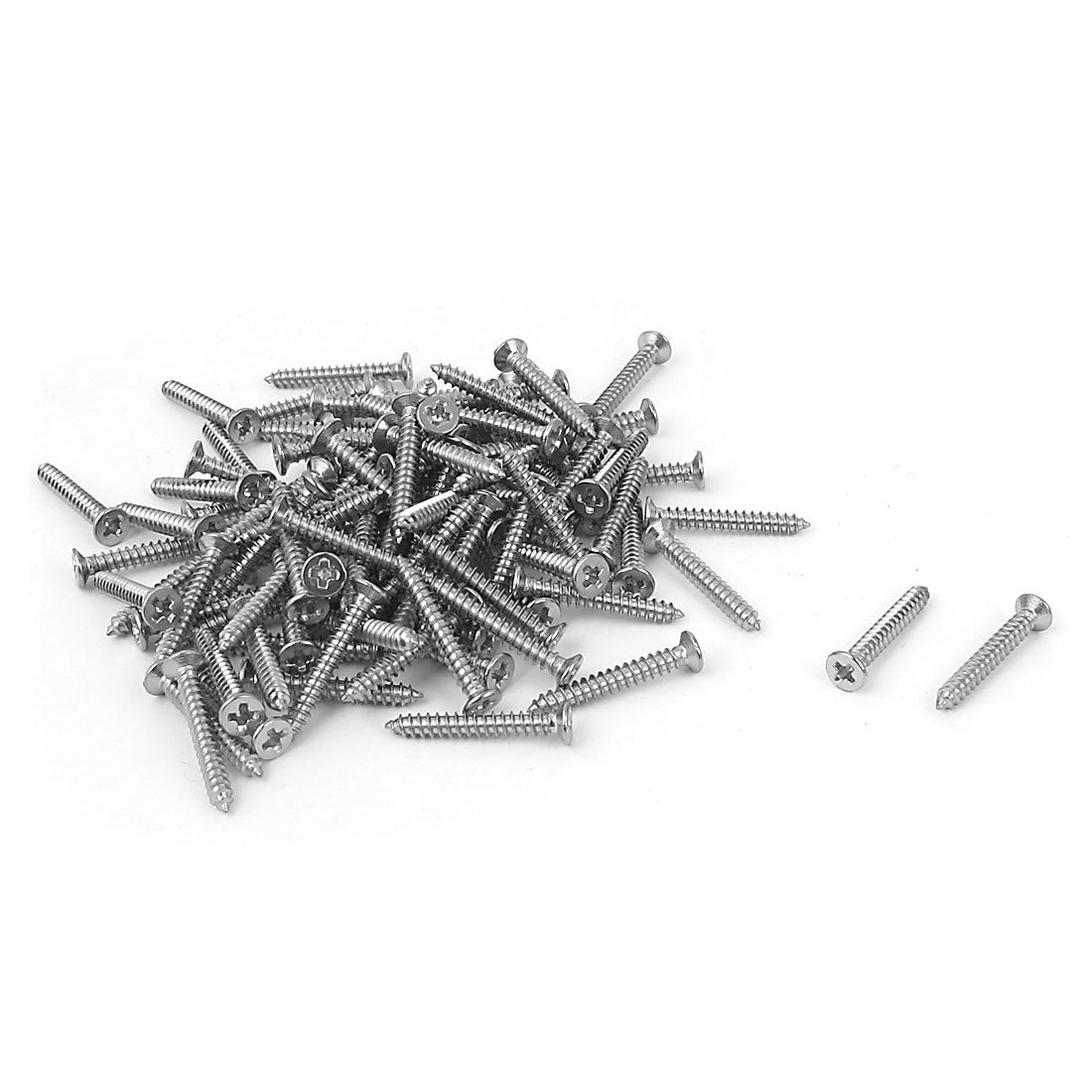 Sourcingmap M2.2 x 16mm Cross Head Countersunk Self Tapping Screw Fastener 100 Pcs