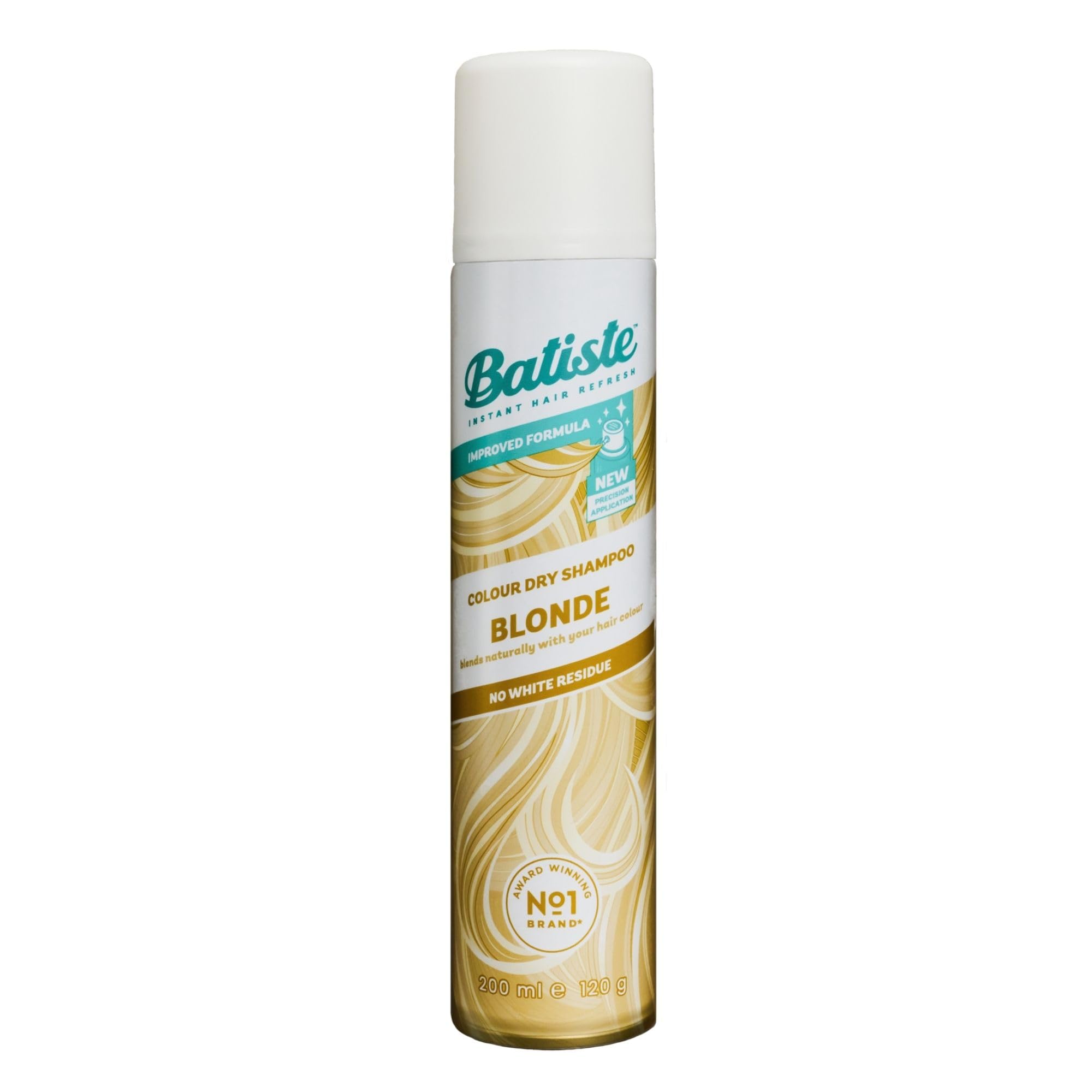 Batiste Dry Shampoo Blonde, Hint of Colour Range, Instantly Refreshes and Revives Light Hair, Removes Oil, with Targeted Diffuser, Fabulous Look in 4 Steps, No White Residue, No Rinse, 200 ml