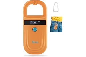 Tera Pet Microchip Reader Scanner RFID Portable Animal Chip ID Scanner with OLED Display Screen Rechargeable Data Storage Tag Scanner Supports EMID FDX-B(ISO11784/85) for Dog Cat Pig Animal Management