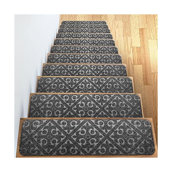 Elogio Carpet Stair Treads Set of 13 Non Slip/Skid Rubber Runner Mats