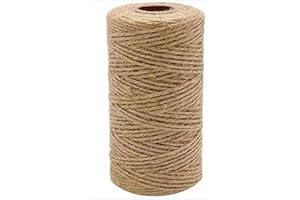 Dokumaru 1/8 in (3 mm) X 164 Ft (50 Meters) Jute Twine Rope String for Home Decorating, Cat Scratcher Post Tree, DIY Arts Crafts, Garden, Binding, Packing Material