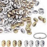 PH PandaHall 694pcs 2 Sizes Hematite Beads, 5x3mm & 5x1.8mm Rondelle Spacer & Flat Disc Coin Beads for Bracelet, Necklace & Earrings DIY Crafts, Golden/Platinum