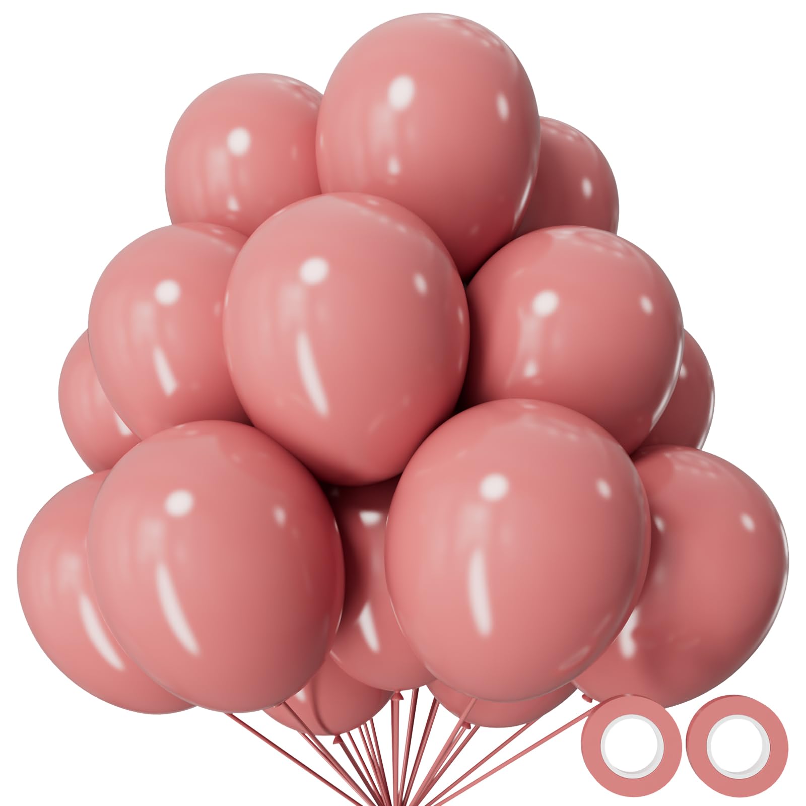Photo 1 of 110pcs Dusty Pink Balloon 12 Inch, Brush Pink Latex Balloons for Birthday Party Baby Shower Wedding(with 2 Ribbons).
