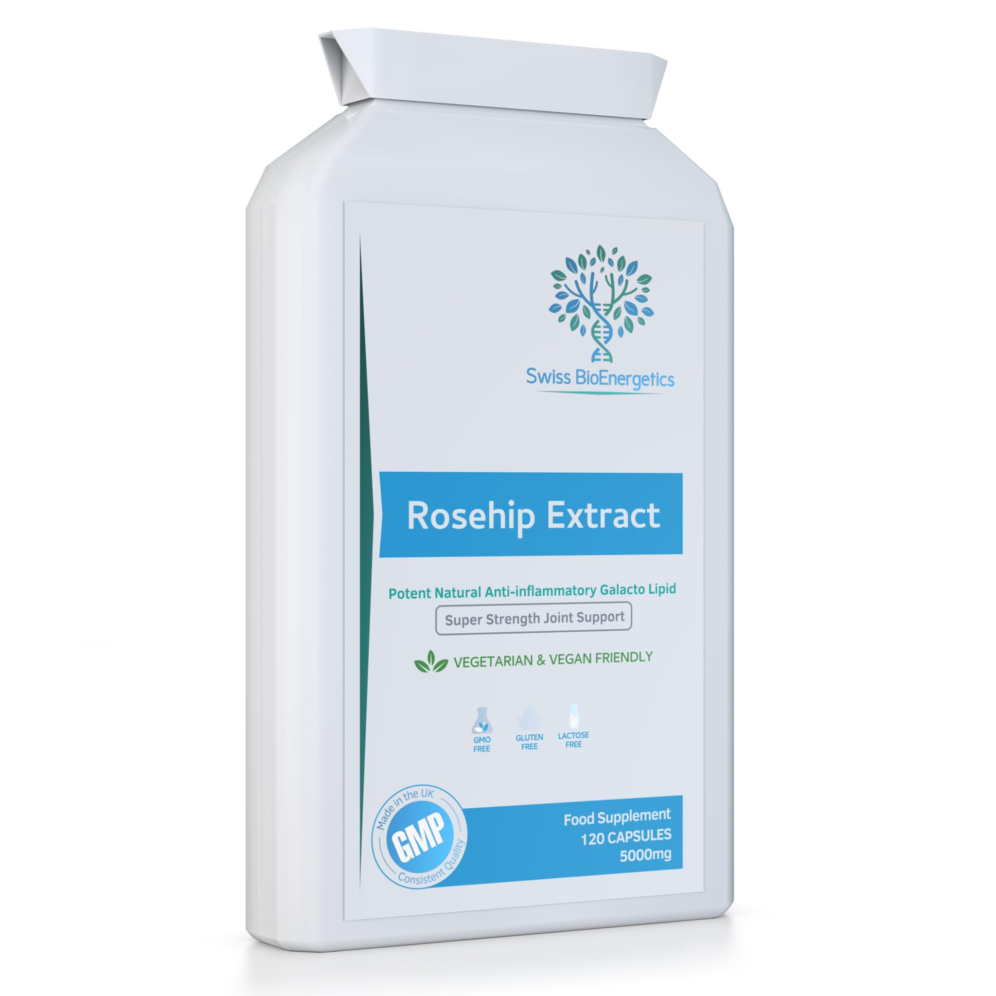 Rosehip 5000mg 120 Capsules - High Strength 250mg 20:1 Extract Rich in Vitamin A, C & E, Carotenoids, Beta-Carotene, Lutein, Lycopene, Polyphenols and Flavonoids