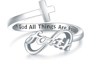 BOLELIS Faith Rings For Women 925 Sterling Silver - My Loved One, Wear This Cross Ring As A Symbol Of Faith, Hope, And Love. A Gift Of Encouragement And Strength, Wrapped In Divine Blessings. May It Remind You Of My Eternal Love And Guide You On Your Journey