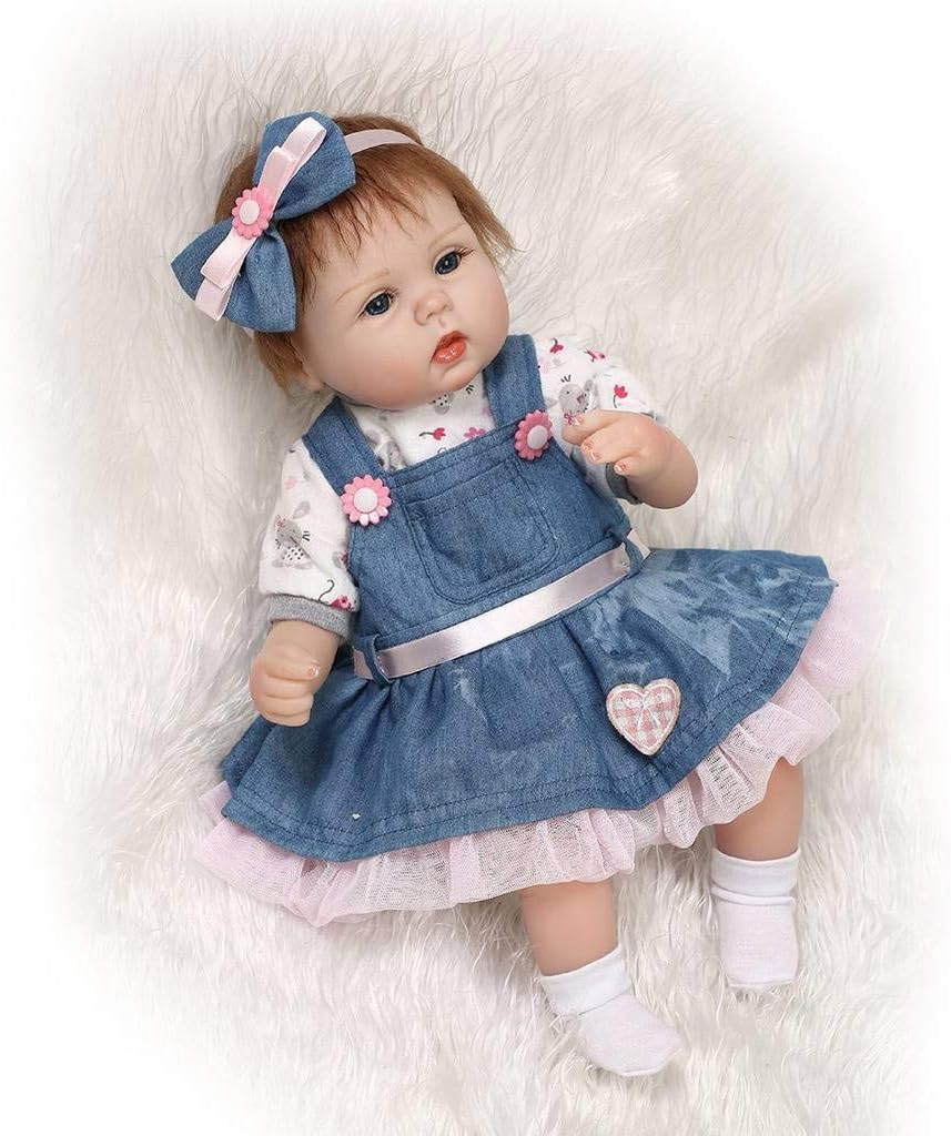 Prezzo Nicery Reborn Baby Doll souple Simulation Silicone Vinyle 45,7 cm 42–45 cm enfant ami magnétique Bouche réaliste jouet garçon fille Yeux ouverts avec tenue pour Thanksgiving Black Friday Jour de Noël Offerte