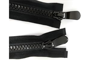 Leekayer 8# Two Way 28 Inch Separating Zipper 71cm Heavy Duty Black Resin Zipper for Sewing for Coat Craft DIY Handmade Jacke