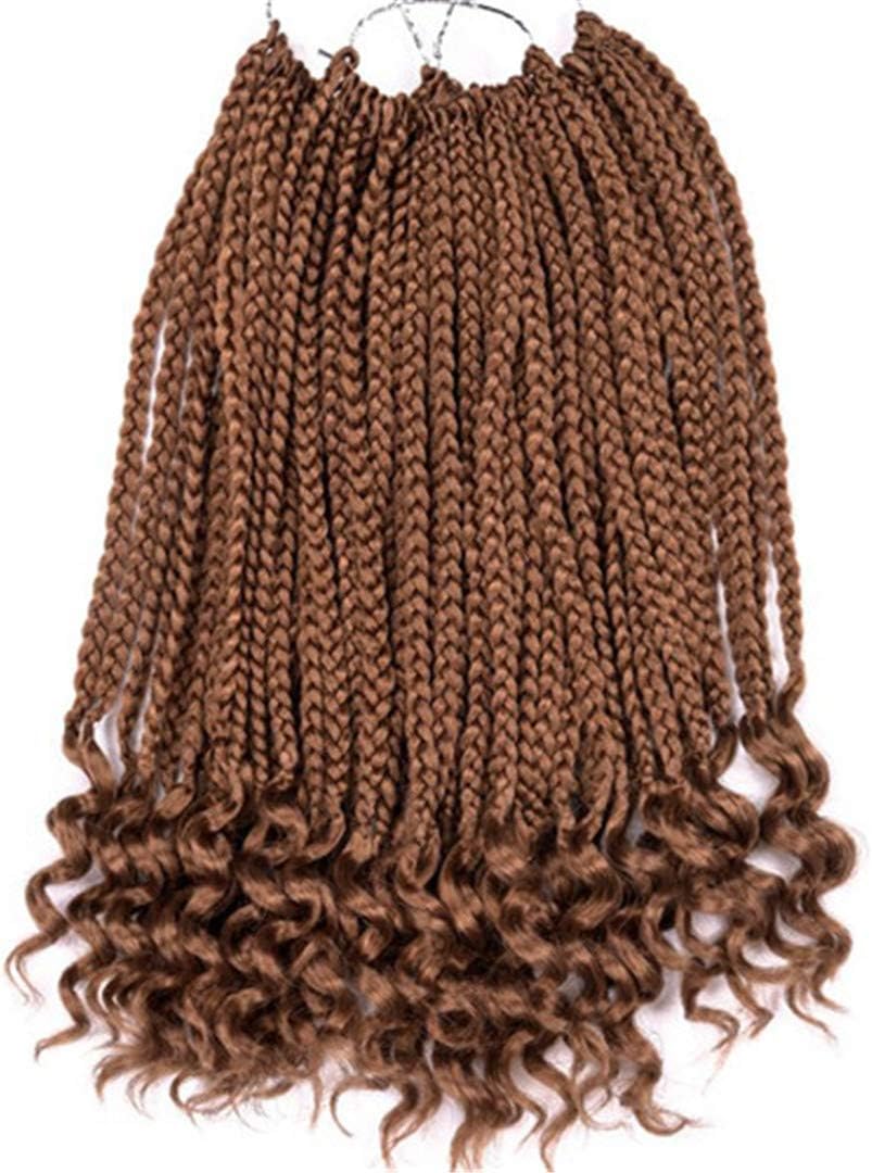 12 Inch Box Braids Curly Ends Synthetic 24 Strands Goddess Locks Crochet Hair Extensions 6 Color Available #30 12inches 3Pcs/Lot