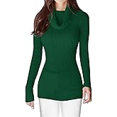 v28 Women’s Stretchable Cowl Neck Knit Long Sleeve Slim Fit Bodycon Sexy Sweater