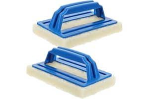 Kichvoe 2Pcs Bath Sponge Brush Pads with Comfortable Handle for Kitchen Sink and Bathtub Cleaning Non-Abrasive Scrubbers 5.70
