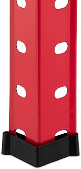 Relaxdays Heavy Duty Steel Shelving Unit Red 147.5x75.5x30.5cm 160kg Garage view 8