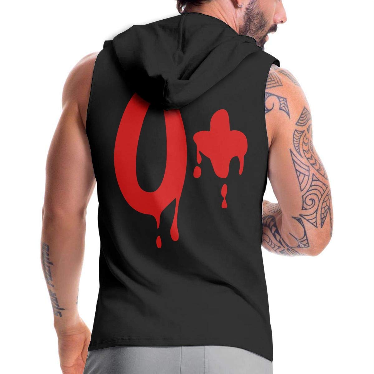 Men Mens Sleeveless Full Zip-Up Hooded 