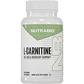 NutraBio L-Carnitine Capsules – Fat Burner for Energy, Endurance & Recovery – Boost Fat Metabolism, Support Weight Loss & Workout Performance – Amino Acid Supplement- 500mg, 90 Capsules