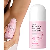 Roll-On Cherry Blossoms Deodorant Stick, Whole Body Deodorant for Women Infused with Vitamin C & Aloe, Lasting Odor & Sweat Protection, Moisturizing Gentle Formula for Smooth Skin, 60g