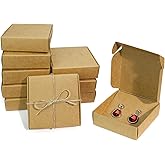 KMEOSCH Jewelry Gift Boxes, Kraft Paper Gifts Wrapping Box 3.15x3.15x2.5 inches Small Multi-purpose Accessories Packaging gift boxes for Professional DIY Handmade Earrings Necklaces (30Pcs)