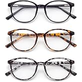 FoxMook Blue Light Blocking Glasses Round Women Men Computer Glasses Anti Eye Strain/UV/Glare Gaming Glasses