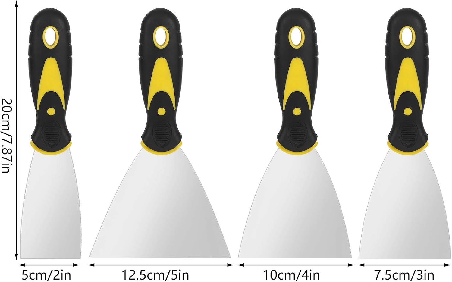 FANTESI 4 Pcs 4 Pcs Stainless Steel Wallpaper Scraper Paint Scraper Set - Image 3