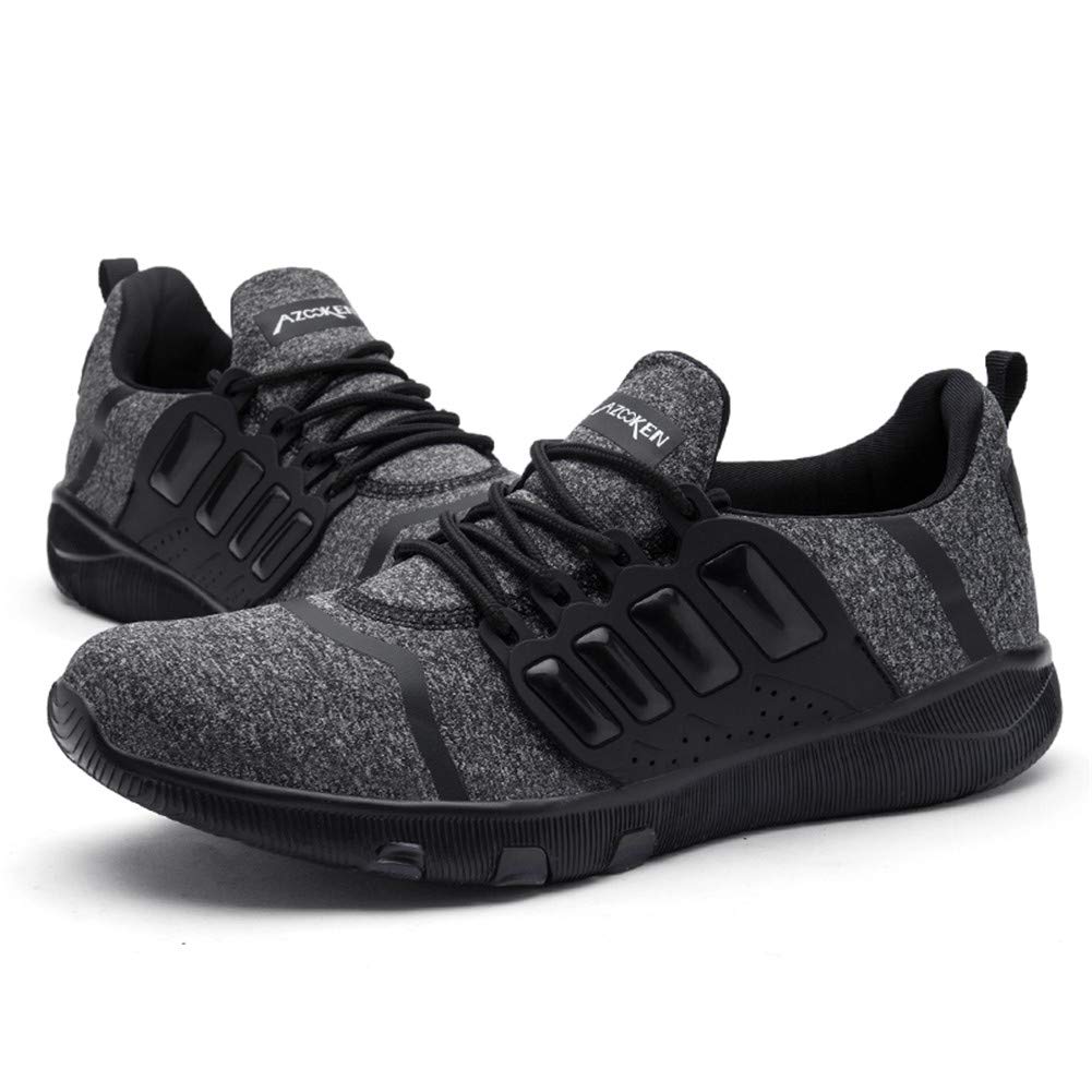 AZOOKEN Herren Damen Laufschuhe Atmungsaktiv Sportschuhe Sneaker Running Walkingschuhe Shoes (6918-black43)