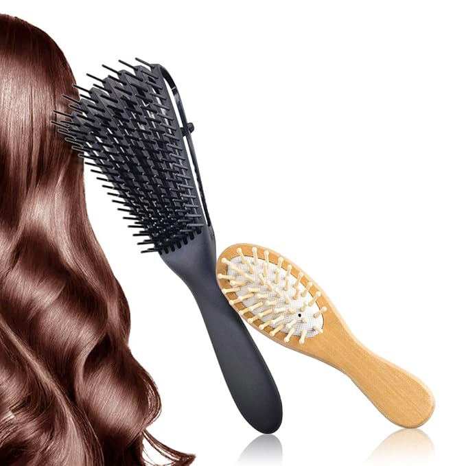 Kalevel 2pcs Detangling Comb Detangler Travel Hair Comb