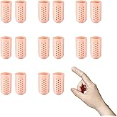 16Pcs Gel Finger Cots with Air Holes, Finger Protectors Breathable Silicone Finger Caps, Finger Sleeves Fingertips Protection