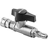 WOJET DN10 Ball Valve Pressure Washer, Industrial-Grade Shutoff Ball Valve | Come with 3/8" Quick-Connect, Stainless Steel, Quick Switching Between Surface Cleaner/Gun, Pressure Wash&amp;Soft Wash, 5000PSI