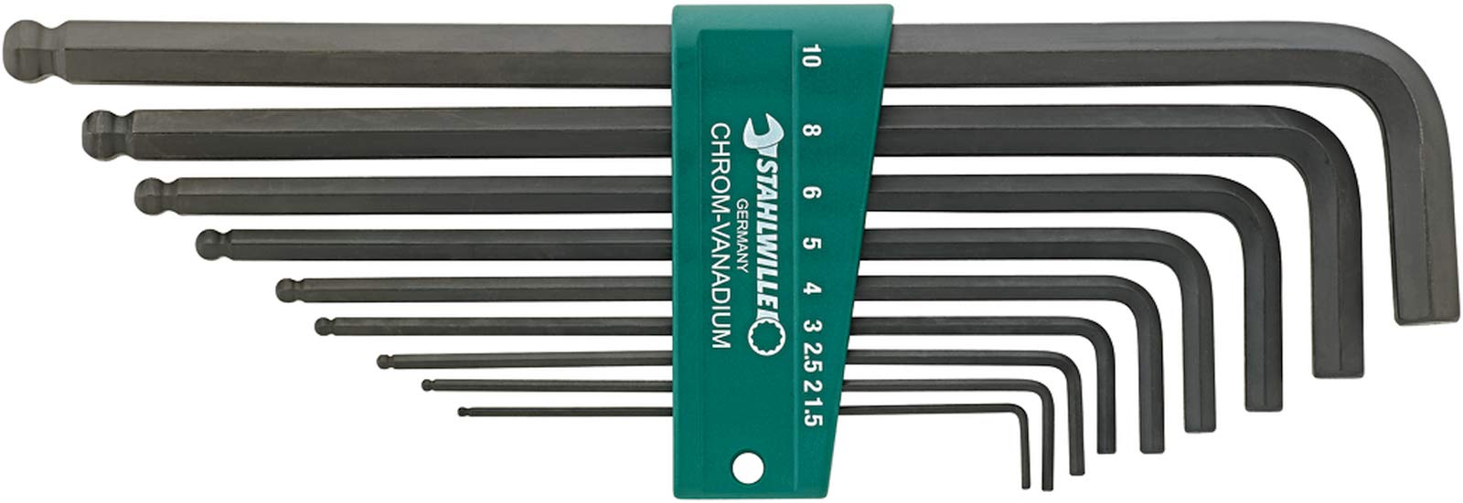 Stahlwille 10767/9 Assortment of Bent Wrenches, Ball Head, Set of 9 Pieces