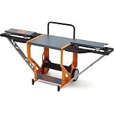 BORA Portacube Miter Saw Stand with Wheels, Rotating Top Workbench PM-8000 | Portable folding miter saw stand with wheels and 400-lb capacity for workshop and universal mitre saw jobsite use